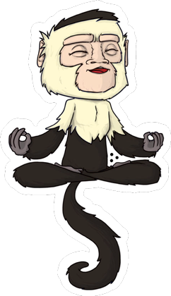 Stickos Yoga Monkey Sticker