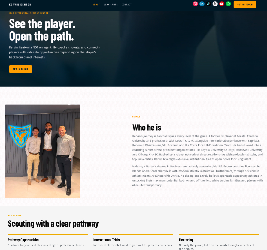 Perfil "Quién es" y su enfoque de scouting